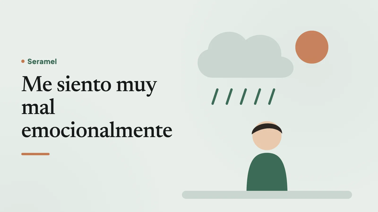 Mujer en el sofá con una manta y una taza en Madrid, un día en que se siente muy mal emocionalmente