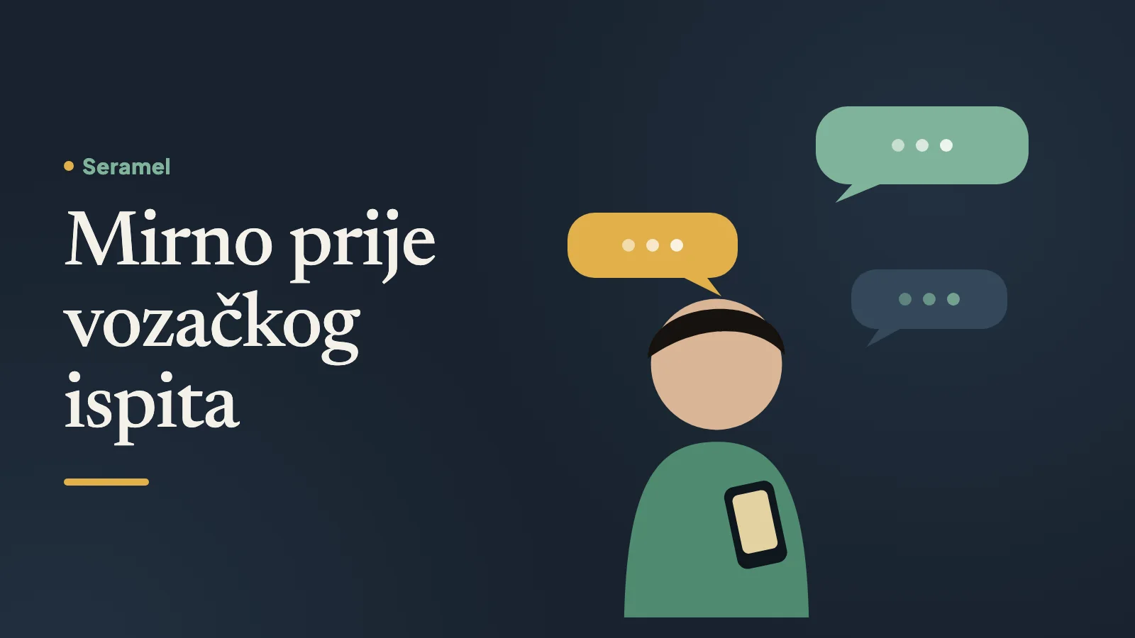 Mlada vozačica u autu prije ispita duboko diše s rukama na volanu – kako se smiriti prije vozačkog ispita ili važnog pregleda.