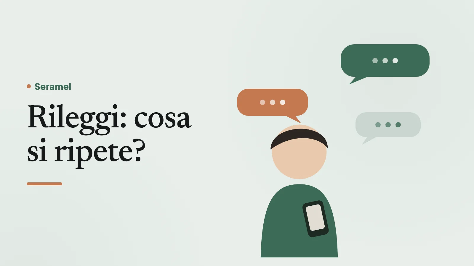 Uomo sui cinquant'anni che rilegge il suo diario delle emozioni in poltrona la sera per capire cosa si ripete nelle sue giornate.