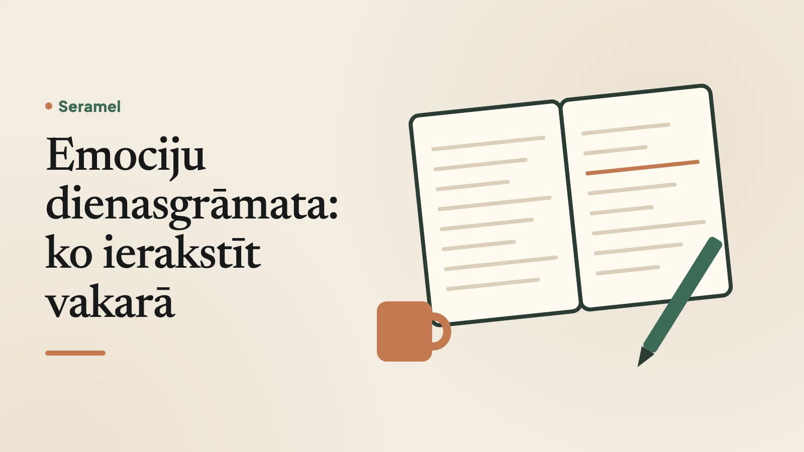 Sieviete vakarā pie virtuves galda Rīgas koka mājā raksta emociju dienasgrāmatu nelielā burtnīcā