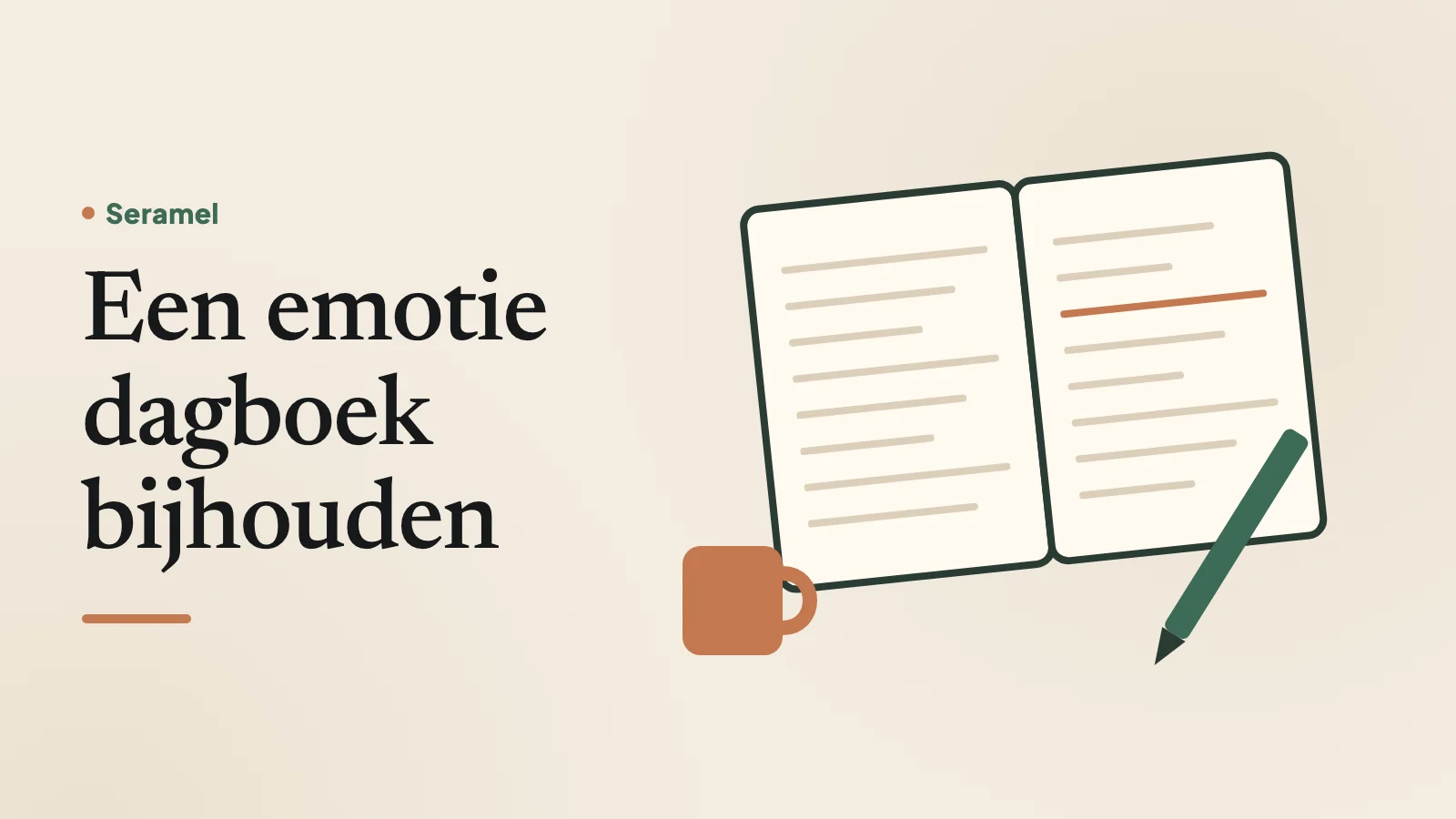 Jonge vrouw schrijft in de trein door het Nederlandse landschap in een klein notitieboek: een emotie dagboek bijhouden in een paar minuten.