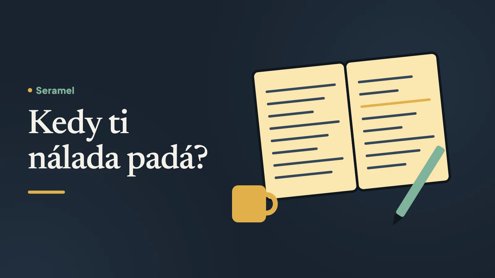 Mladý muž si v daždivý večer v Trnave zapisuje, kedy mu padá nálada a čo za zlou náladou býva.