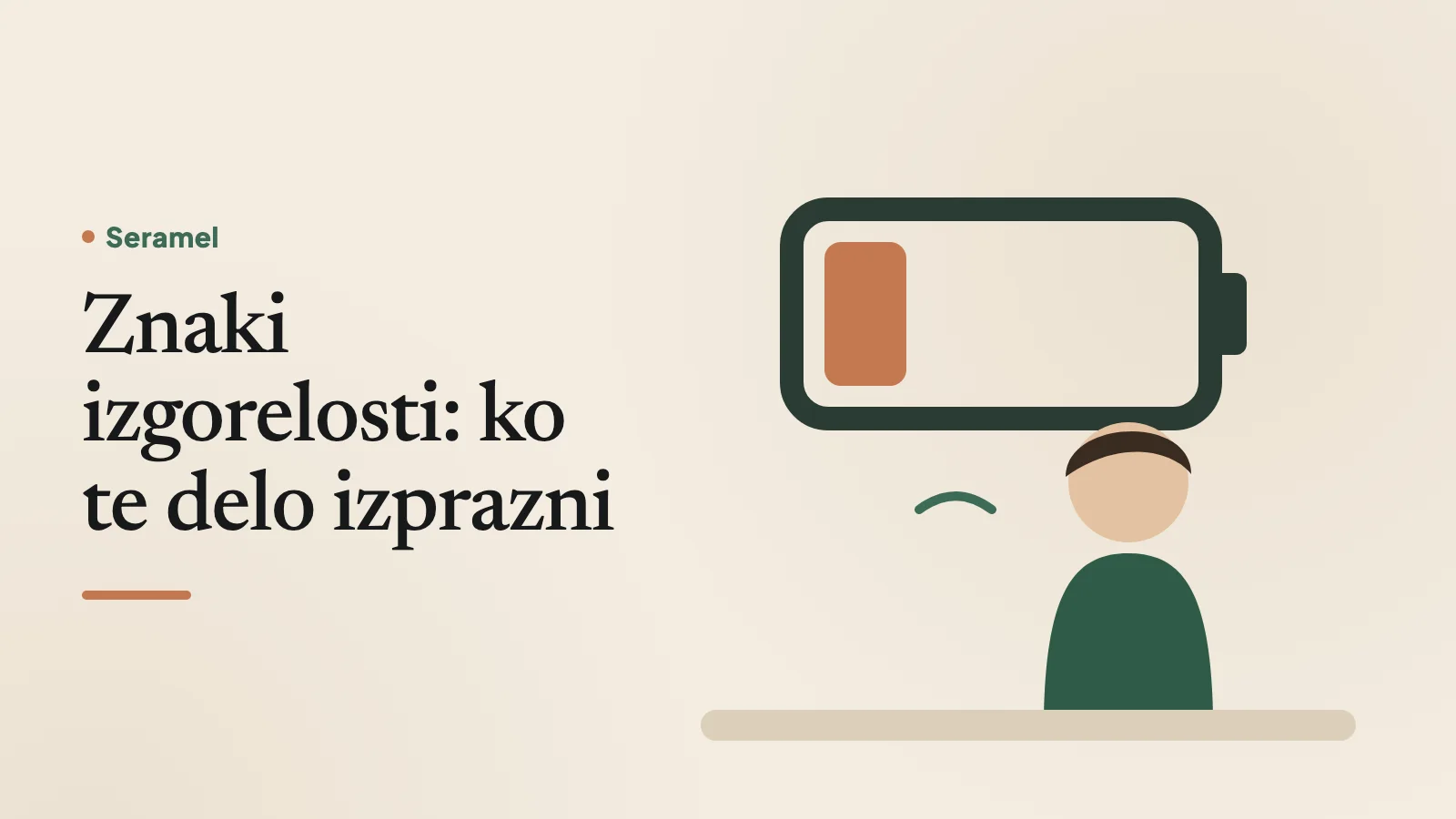 Ženska po koncu delovnika sama sedi za pisalno mizo v ljubljanski pisarni z zaprtimi očmi – znaki izgorelosti na delovnem mestu.