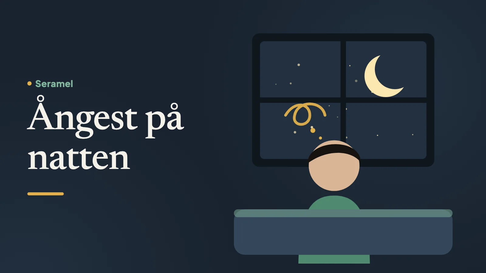 Man sitter på sängkanten mitt i natten i en lägenhet i Stockholm och har svårt att sova på grund av ångest på natten