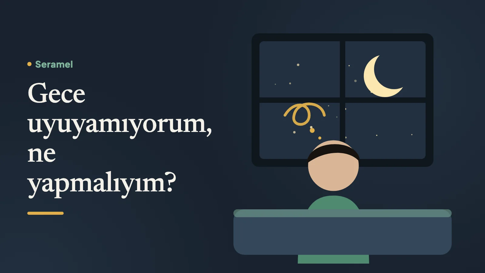 Gece yarısı yatağın kenarında loş ışıkta not alan genç adam; gece uyuyamıyorum ne yapmalıyım diyenler için